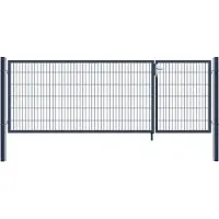 HOME DELUXE Doppelflügel Gartentor ADITUS, Farbe:Anthrazit, Höhe:120 x 350 cm