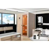 Weka Massivholz-Sauna VALIDA Gr. 1 Sparset 4,5 kW BioS inkl. digitaler Steuerung, Glastür x B x T x H x 139 x 139 x 204