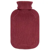 Fashy Wärmflasche 2L mit Rollkragen-Strickbezug in bordeaux 67429 42