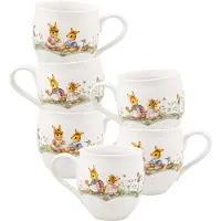 Villeroy & Boch Multipack Spring Fantasy Becher mit Henkel, Blumenwiese - 6 Stück