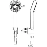 Hansa HANSABASICJET Handbrause-Set, Anti-Kalk-Technik, Durchmesser 95 mm, Eco-Durchfluss, 3-strahlig, 4468013333, Farbe: Mattschwarz