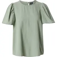 Vero Moda Kurzarmbluse "VMPRETTY SS TOP WVN GA NOOS", Damen, Gr. XL, grün (hedge grün), Web, Obermaterial: 100% Baumwolle, unifarben, regular fit hüftlang, Rundhals, Blusen Kurzarmbluse