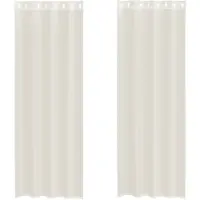 vidaXL Voile Vorhänge mit Ösen 2 Stk. Creme 140x300 cm