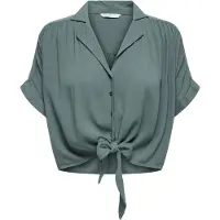 ONLY Kurzarmbluse "ONLPAULA LIFE S/S TIE SHIRT WVN NOOS" Viskose, regular fit