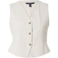 Vero Moda Kurzweste "VMCAIA SL VEST WVN NOOS" Baumwolle mit Leinen, figurbetonte Form