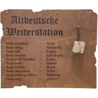 Hg H.G-DEKO Altdeutsche Wetterstation zum Hängen Metall mit Edelrost, 80xH70cm