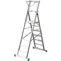 Krause Podestleiter STABILO silber 8 Sprossen, H: 286,0 cm
