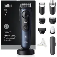 Braun BeardTrimmer 7 BT7540, Waschbar, Akku, Schwarz, Blau