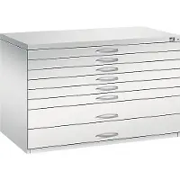 C+P Planschrank aus Stahl, für Formate bis DIN A1, 8 Schubladen