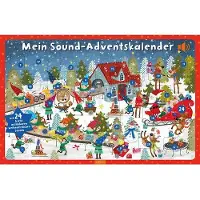 Ars Edition Adventskalender Weihnachtswimmelbild mit 24 Liedern, Gedichten & Klängen, leicht auslösbar, 62x40,2 cm