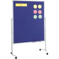 MAUL Moderationstafel Pro, Textil/Textil blau + Moderationskarten-Set mit 360 Karten und 200 Pin-Nadeln