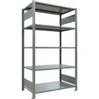 Schulte Lagertechnik Büroregal Stecksystem MultiPlus150, Grundregal, 5 Fachböden, ohne Mittelanschlag, B 1000 x T 600 x H 1800 mm, Silbergrau/verzinkt