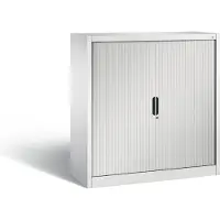 C+P Rollladenschrank Omnispace, 3 OH, abschließbar, B 1200 x T 420 x H 1230 mm, Stahl/Kunststoff, lichtgrau