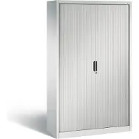 C+P Rollladenschrank Omnispace, 5 OH, abschließbar, B 1200 x T 420 x H 1980 mm, Stahl/Kunststoff, lichtgrau