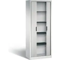 C+P Rollladenschrank Omnispace, 5 OH, abschließbar, B 800 x T 420 x H 1980 mm, Stahl/Kunststoff, lichtgrau
