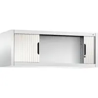 C+P Rollladenschrank Omnispace, abschließbar, B 1200 x T 420 x H 450 mm, Stahl/Kunststoff, verkehrsweiß