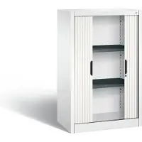 C+P Rollladenschrank Omnispace, 3 OH, abschließbar, B 800 x T 420 x H 1230 mm, Stahl/Kunststoff, verkehrsweiß