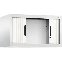 C+P Rollladenschrank Omnispace, abschließbar, B 800 x T 420 x H 450 mm, Stahl/Kunststoff, weiß