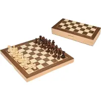 Philos Schachspiel Reisegröße - Schachkassette mit 30 mm Feldern
