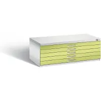 C+P Zeichnungsschrank, DIN A1, 5 Schubladen, Höhe 420 mm, lichtgrau / viridingrün