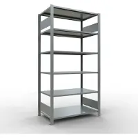 Schulte Lagertechnik Büroregal Stecksystem MultiPlus150, Grundregal, 6 Fachböden, ohne Mittelanschlag, B 1000 x T 600 x H 2000 mm, Silbergrau/verzinkt