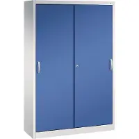 C+P ACURADO Schiebetürenschrank, 4 FB, 1950x1200x400, l.grau/enzianblau