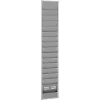 Eichner Werkstattplaner , 1-bahnig, 15 Schienen, für bis zu 15 Auftragstaschen des Formates A4, B 315 x H 1757 mm, Kunststoff, grau