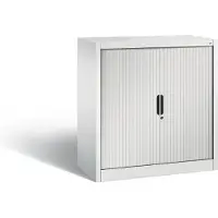 C+P Rollladenschrank Omnispace, 2 OH, abschließbar, B 1000 x T 420 x H 1030 mm, Stahl/Kunststoff, lichtgrau