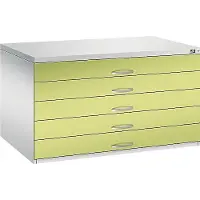 C+P Planschrank aus Stahl, für Formate bis DIN A0, 5 Schubladen