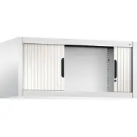 C+P Rollladenschrank Omnispace, abschließbar, B 1000 x T 420 x H 450 mm, Stahl/Kunststoff, verkehrsweiß