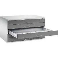 C+P Planschrank aus Stahl, für Formate bis DIN A0, 5 Schubladen