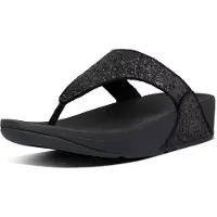 FitFlop Lulu Glitter Toe-Thongs Black Glitter-Schoenmaat 43