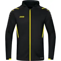Jako Damen Kapuzenjacke Challenge, Farbe:schwarz/citro, Größe:38