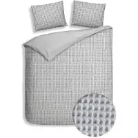 Heckett & Lane Heckett and Lane Vafala Dbo 200 Melange Grey Bettwäsche 1 x Bettbezug 200x220 + 2 x Kopfkissenbezug 70x60 Melange-Grey Uni grau