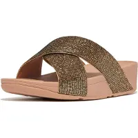FitFlop Lulu Cross Slide - Glitterball Altgold GOLD 36