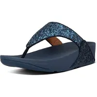 FitFlop Lulu Glitzer Damen Gummizehenstegsandalen mit Kristallkomfort in Mitternacht – 5 UK - 38 EU - 7 US / Midnight