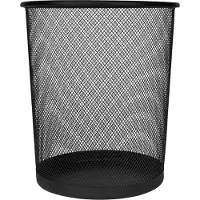 QUVIO Abfalleimer Stahl - Papierkorb - Abfalleimer - Abfalleimer für Küche oder Büro - Mit 1 Behälter - Fassungsvermögen 11 Liter - Stahl - 23,5 x 26,5 cm (dxh) - Schwarz