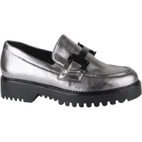 Gabor Damen Halbschuhe Loafer G-Weite 52.452 Silberfarben