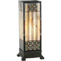 Clayre & Eef Tiffany Tischlampe 18x18x45 cm Beige Braun Glas
