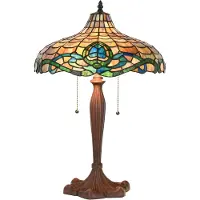 Clayre & Eef Tiffany Tischlampe Ø 41x60 cm Violett Grün Glas