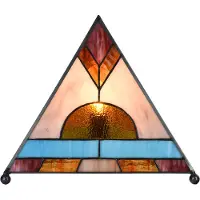 Clayre & Eef Tiffany Tischlampe 26x26x30 cm Braun Glas