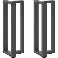 vidaXL Konsolentischbeine T-Form 2Stk. Anthrazit 25x28x(72-73)cm Stahl