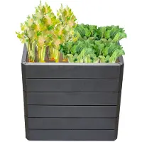 Garantia Hochbeet klassisch ERGO Quadro M 75 inkl. Flora-Wassersparsystem 80 x 60 x 75 cm stone