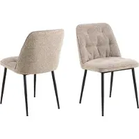 Ebuy24 Brooke Esszimmerstuhl Bouclé beige.