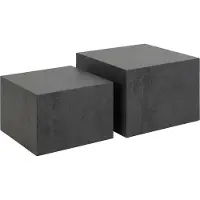 Ebuy24 Couchtisch Dice Schwarz, 2-teiliges Set in verschiedenen Größen mit Ablagefläche