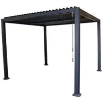 Degamo Lamellenpavillon Gartenpavillon BARACOA 300x300cm, Aluminium dunkelgrau