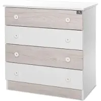Lorelli Kommode Dresser 81 x 50 x 86 cm, 4 große Schubladen, schnelle Montage grau weiß
