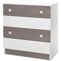Lorelli Kommode Dresser 81 x 50 x 86 cm, 4 große Schubladen, schnelle Montage weiß braun