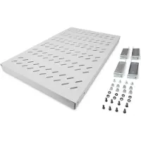 Digitus Fachboden mit variablen Befestigungsschienen zum Festeinbau in 483 mm (19")-Schränke, Regalboden, Grau, 1 Stück(e), 4,33 kg