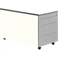 Mauser Schubladencontainer m. Rollen, 529x800, Kunststoffpl., 3 Schubl. weiß/alu/weiß